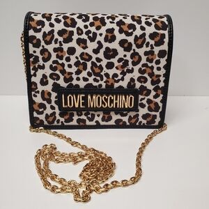 Love Moschino Leopard Print Crossbody Bag